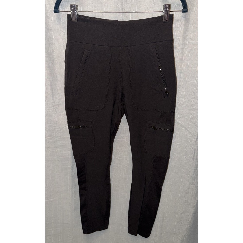 Athleta Headlands Hybrid Cargo Leggings Charcoal Grey Gray Zipper Pockets Sz 4